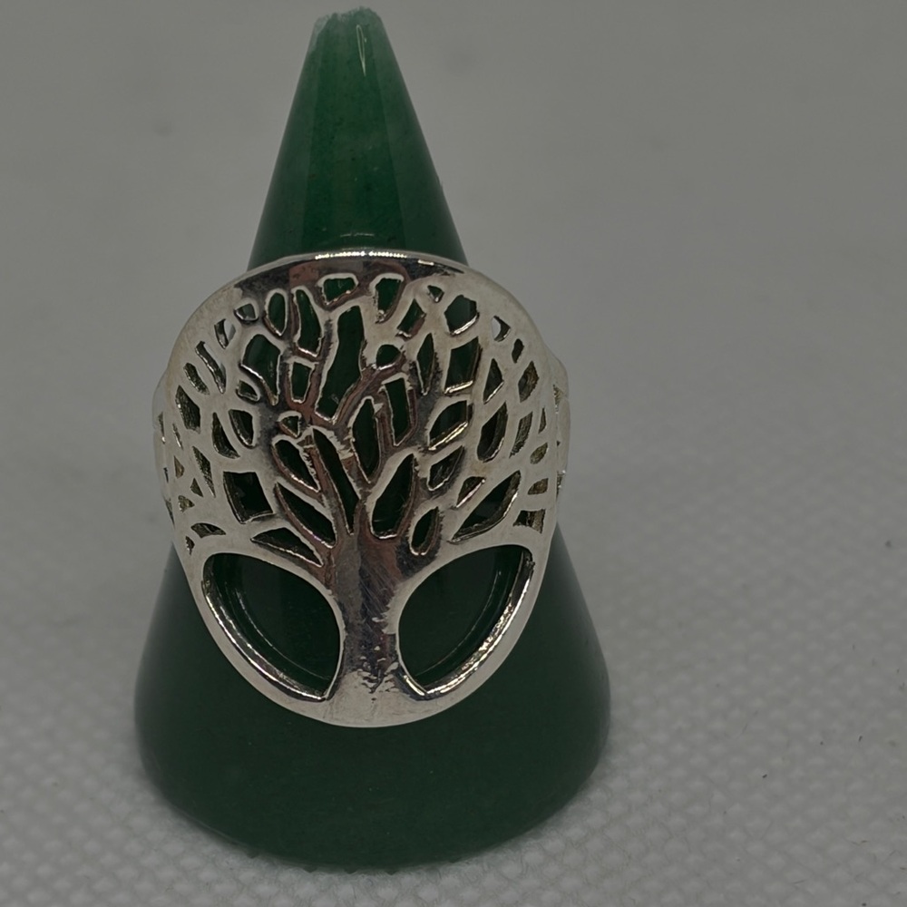 925 Sterling Silver Tree of Life Ring | Size 8 | Nature Inspired Statement Ring